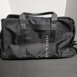 Perry Ellis-“Black Duffle Gym Bag”- Travel Luggage Carry On - Weekender